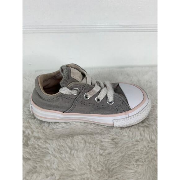 Converse All Star Toddlers Size 5 Gray & With Pink Canvas Low-Top Sneakers - Picture 5 of 9